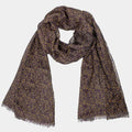 Sciarpa leggera -pashmina stampa a piccole macchie senape - marrone