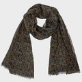 Sciarpa leggera -pashmina stampa a piccole macchie senape - nero