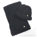 Cappello e sciarpa bouclé nero