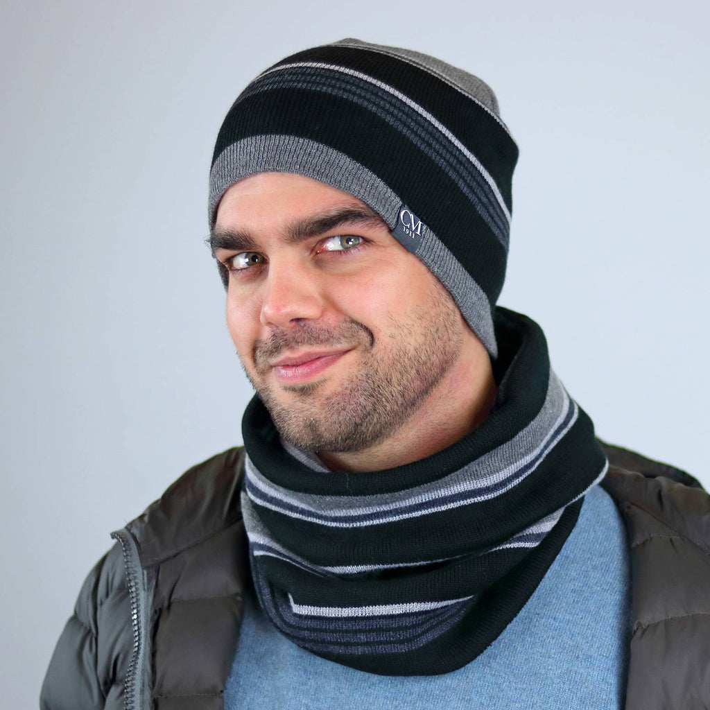 Cappello e scaldacollo a righe