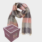 Sciarpa in viscosa dai colori caldi con lurex oro - in Scatola regalo