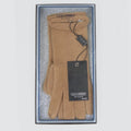 Guanti donna extra morbidi in scatola regalo fondo glitter camel