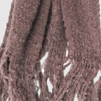 Maxi sciarpa rosa terracotta filato bouclè dettaglio