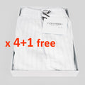 Pack 4+1 omaggio - Boxer popeline bianchi righe di raso - taglie forti