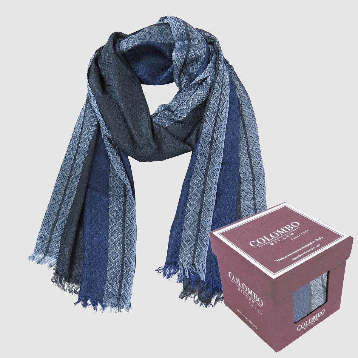 Elegante sciarpa jacquard in viscosa - in cubo regalo