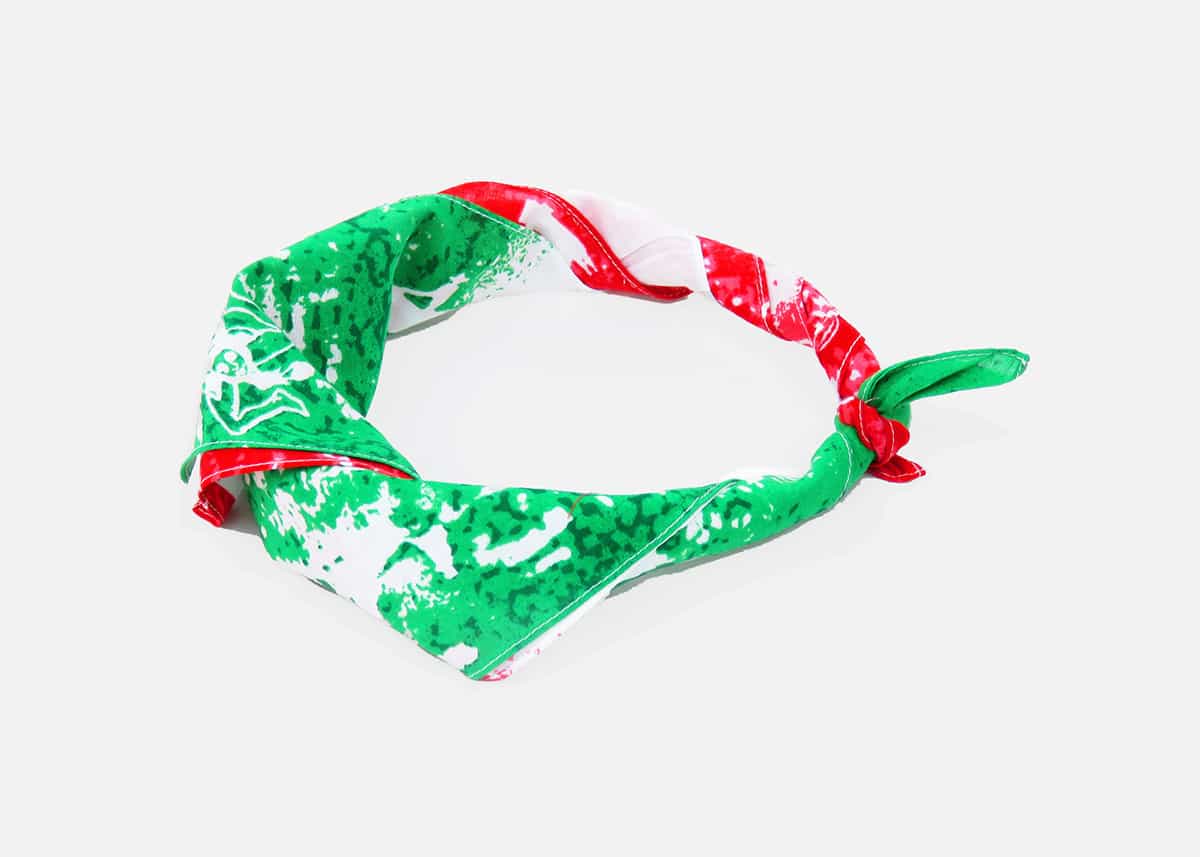 Arrotolata - Italia - bandana di cotone con bandiera italiana vintage stampata