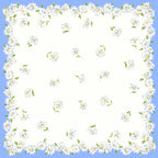 variante blu Virginia - fazzoletti di cotone da donna con fantasia di margherite.