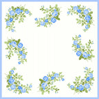 variante blu Virginia - fazzoletti di cotone da donna con fantasia di rose.