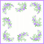 variante lilla Virginia - fazzoletti di cotone da donna con fantasia di rose.
