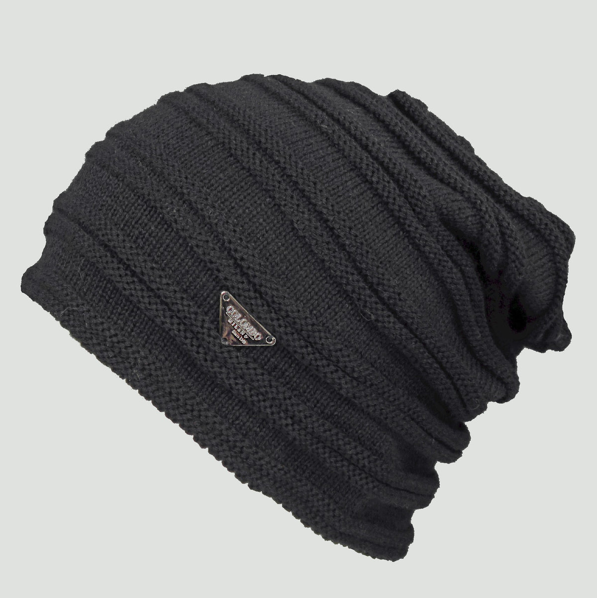 Cappello da uomo a doppie coste nero