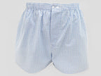 Modello -Boxer da uomo a quadretti celesti - taglie forti 100% cotone