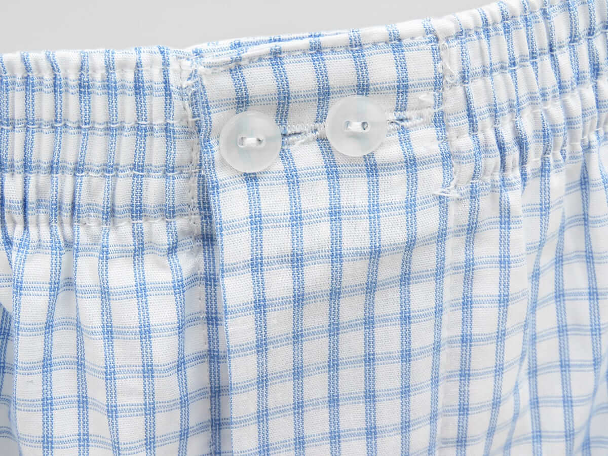 Dettaglio - Kent -Boxer da uomo a quadretti celesti - taglie forti 100% cotone