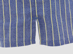 Dettaglio spacco - Kent - Boxer da uomo in cotone blu con righe gialle taglie forti