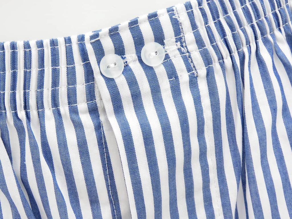 Dettaglio - Kent - Boxer da uomo in cotone a righe bianche e blu