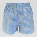 Modello - Boxer da uomo in popeline a quadretti azzurri e gialli - 100% cotone