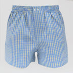 Modello - Boxer da uomo in popeline a quadretti azzurri e gialli - 100% cotone