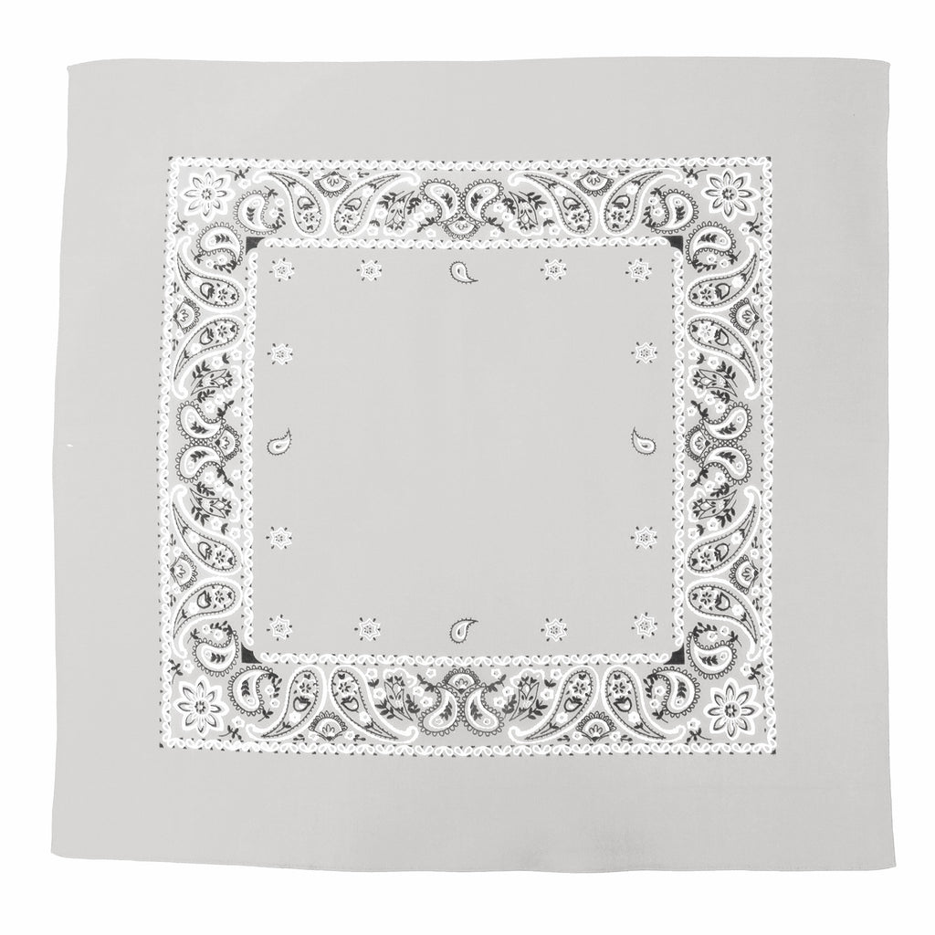 Bandana grigia “PAISLEY” con stampa cachemire stesa