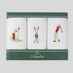 Sport golf - fazzoletti ricamati e arrotolati in scatola vintage - scatola fronte