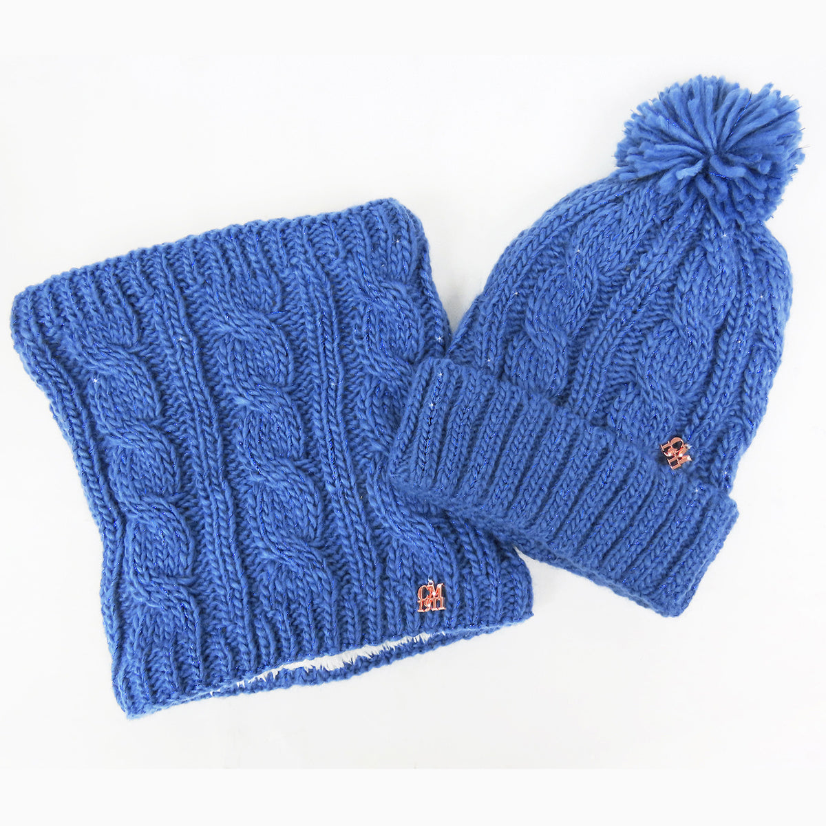 Cappello e scaldacollo con lurex e interno peloso- 2/6a flat lay