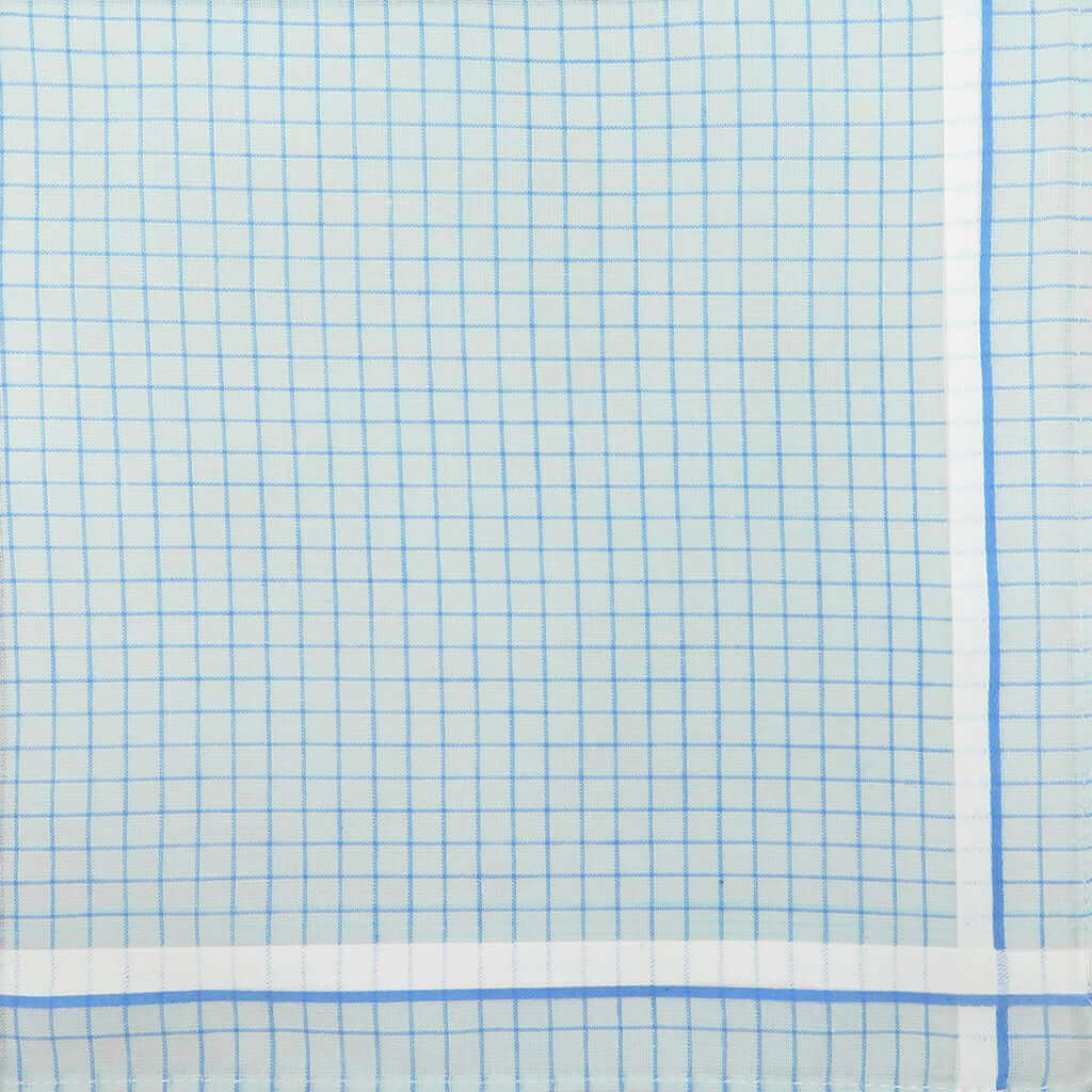 Variante azzurra  - Roby - fazzoletto di cotone a quadretti azzurro pastello