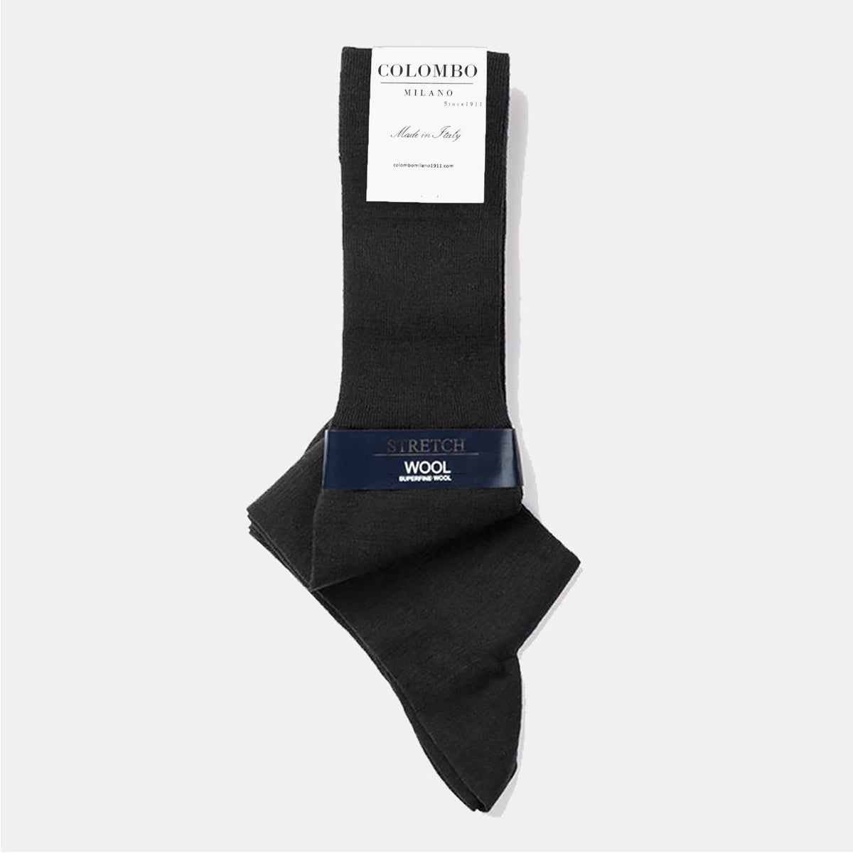 Calze lunghe in lana fine elasticizzata - Colombo Milano 1911 - nero