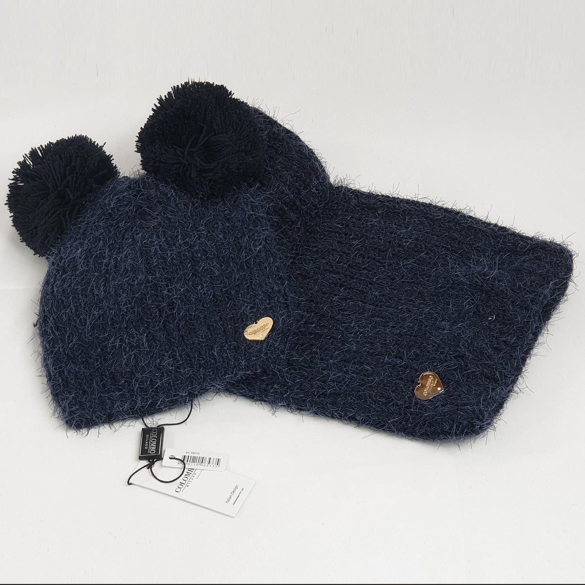 Cappello doppio pompon e scaldacollo pelosi in scatola regalo