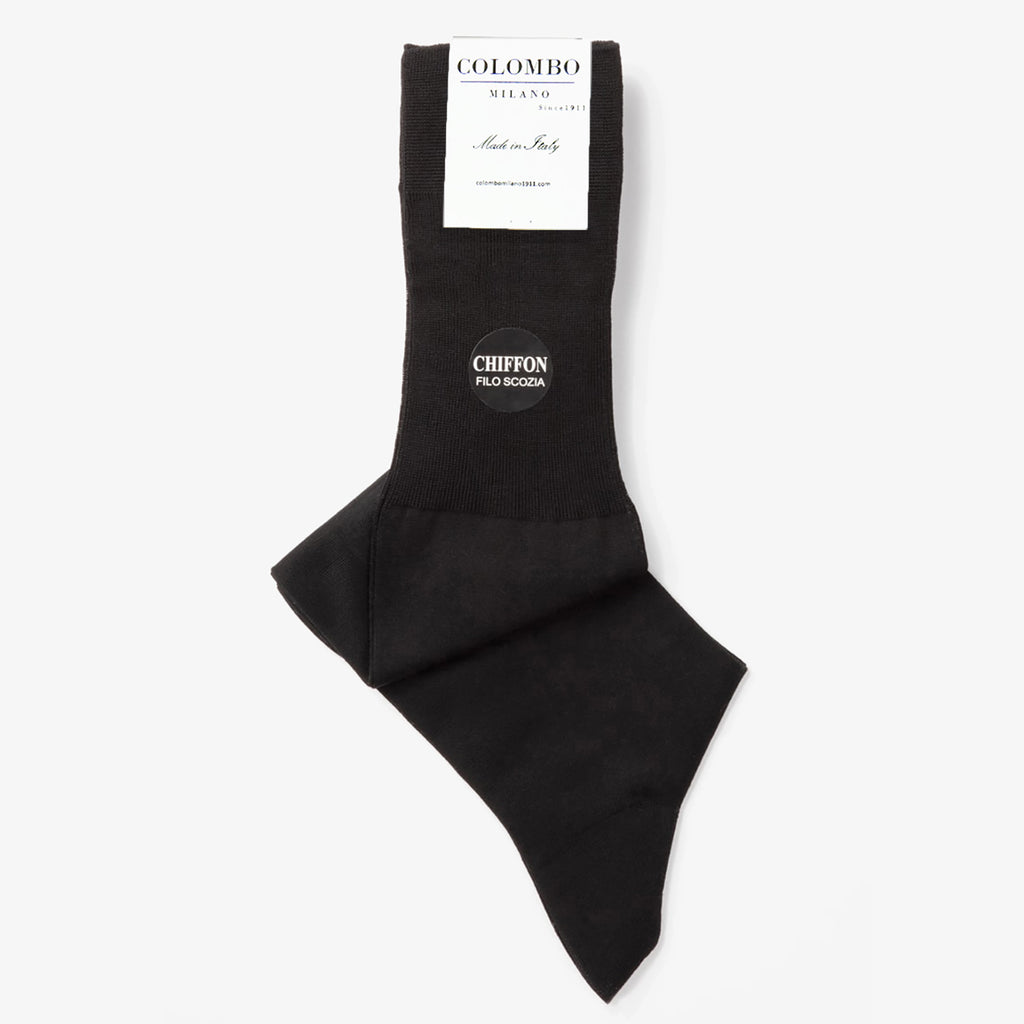 Calza lunga rasata Chiffon filo di scozia - Colombo Milano 1911 nera