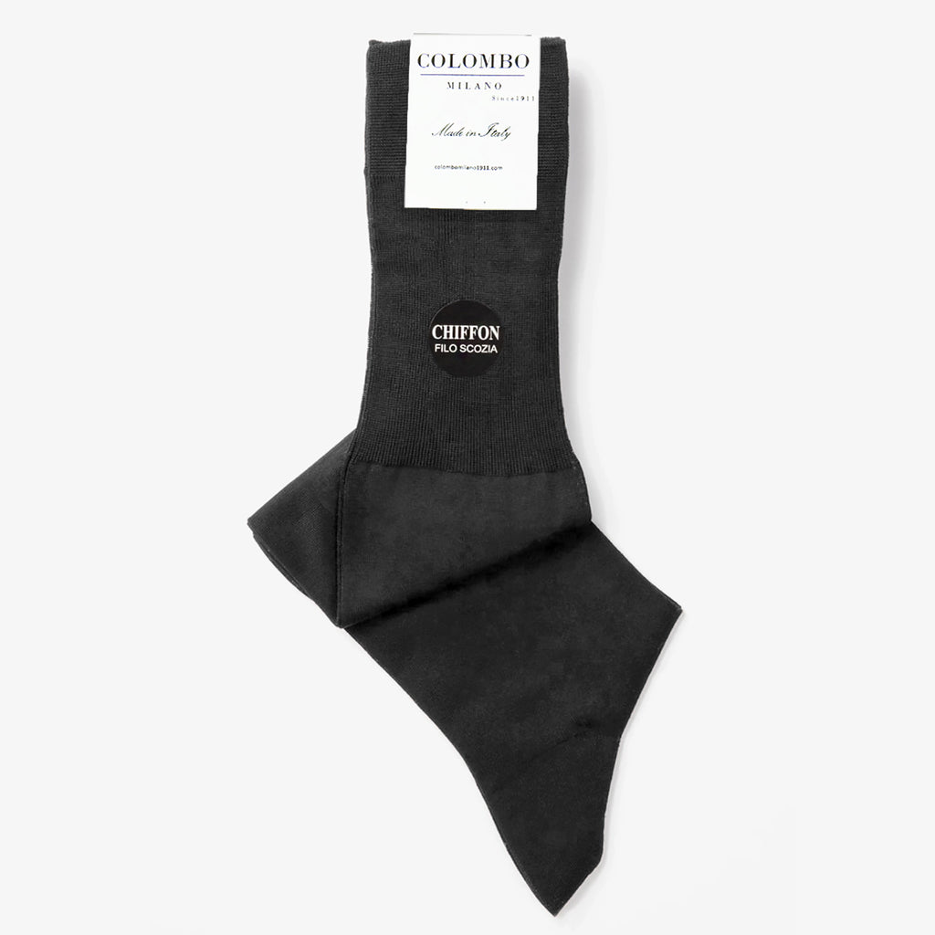 Calza lunga rasata Chiffon filo di scozia - Colombo Milano 1911 antracite