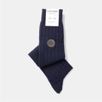 Calze lunghe a costa in Cashmere - Colombo Milano 1911 - blu