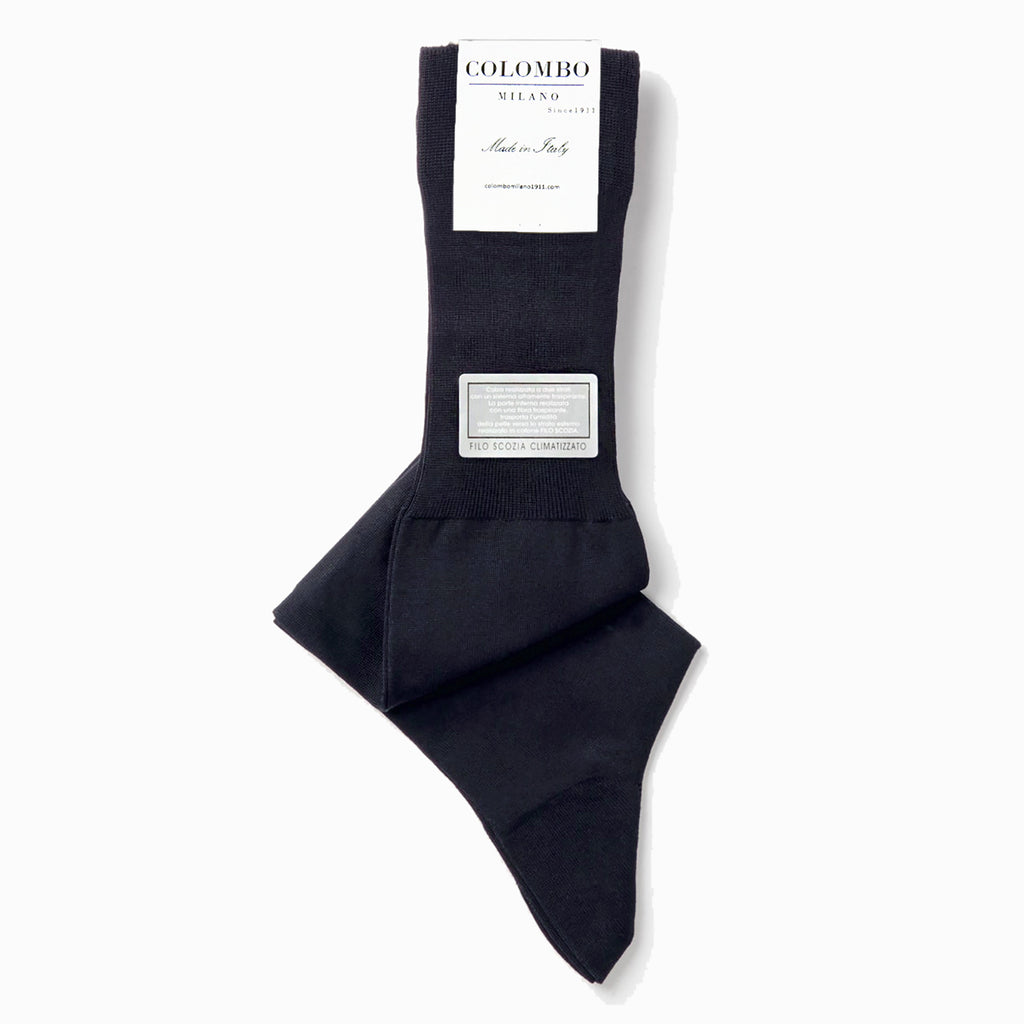 Calze lunghe rasata fresh & dry blu navy- Colombo Milano 1911