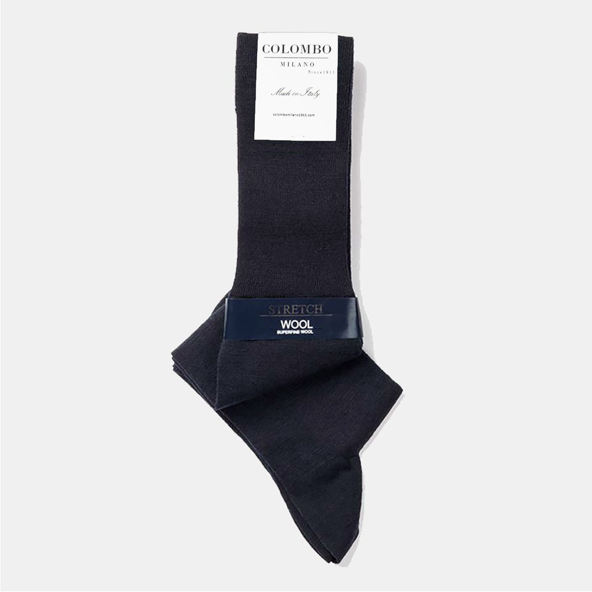 Calze lunghe in lana fine elasticizzata - Colombo Milano 1911 - blu