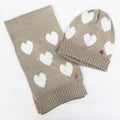 Cappello e sciarpa con cuori e strass 5/12a