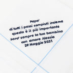 Fazzoletto della sposa bianco con riga colorata azzurra