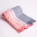 Telo mare righine rosa e blu in cotone