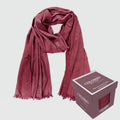Sciarpa in viscosa con paillettes - in Scatola regalo burgundy