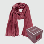 Sciarpa in viscosa con paillettes - in Scatola regalo burgundy