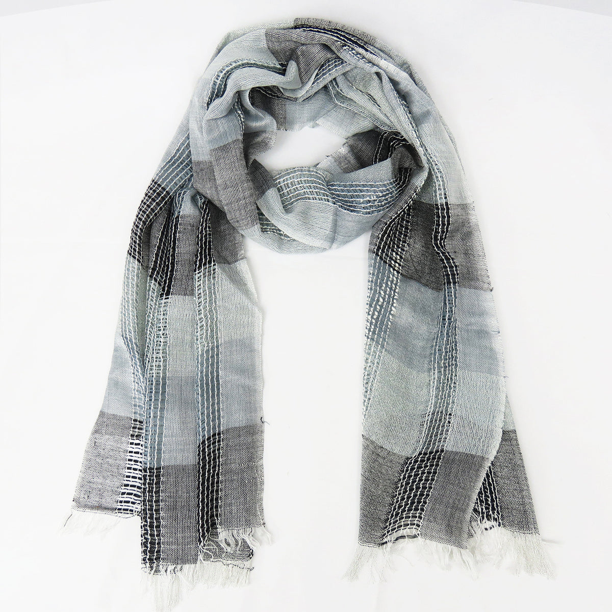 Sciarpa in viscosa colori freddi con lurex - in Scatola regalo