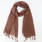 Sciarpa scozzese rossa con frange - 100% cotone