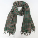 Sciarpa scozzese verde con frange - 100% cotone
