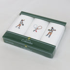 Sport tennis - fazzoletti ricamati e arrotolati in scatola vintage