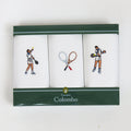 Sport tennis - fazzoletti ricamati e arrotolati in scatola vintage