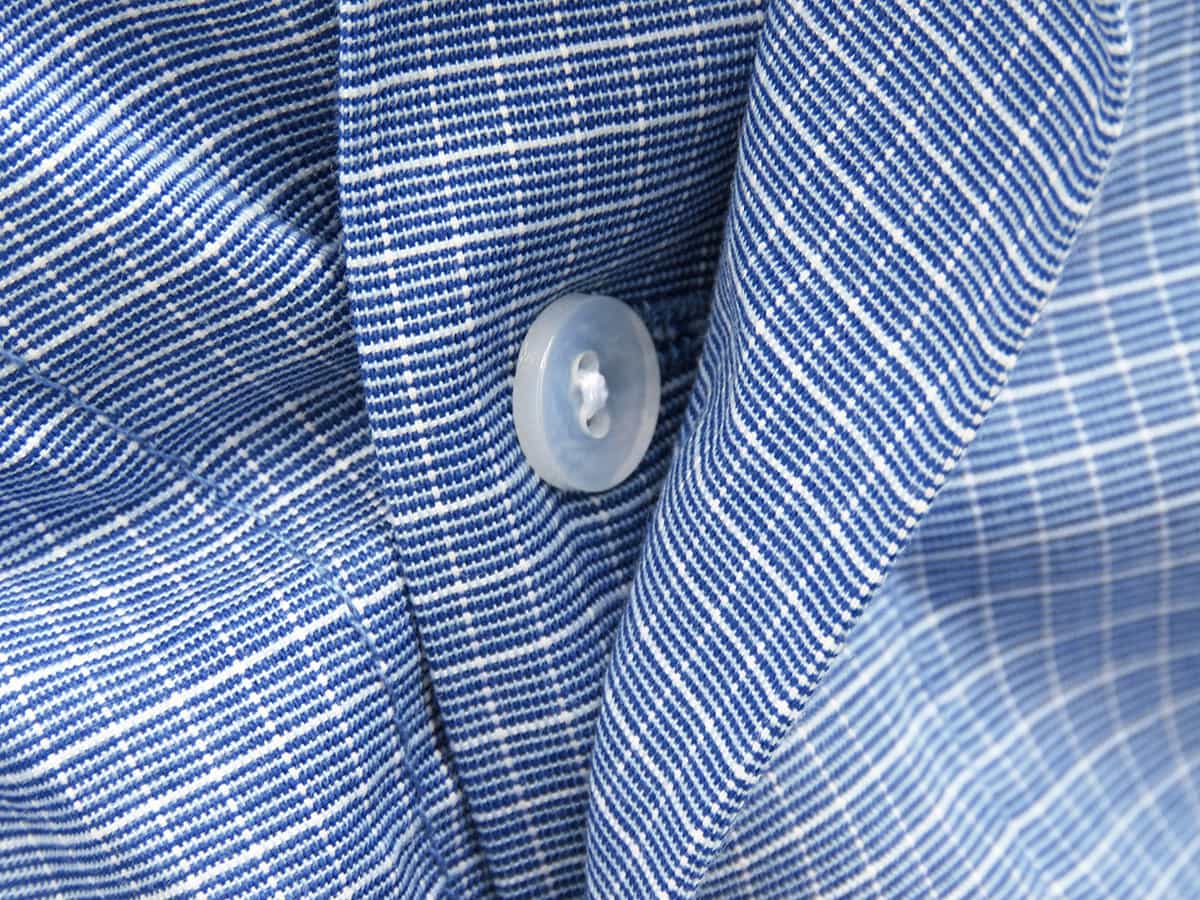 Dettaglio bottoni - Kent - Boxer da uomo in cotone blu con quadretti bianchi taglie forti