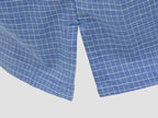 Dettaglio spacco - Kent - Boxer da uomo in cotone blu con quadretti bianchi taglie forti