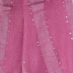 Sciarpa morbida in viscosa con paillettes rosa malva dettaglio