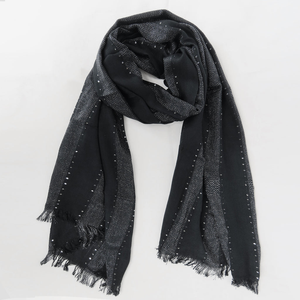 Sciarpa morbida in viscosa con paillettes nera