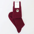 Calze lunghe a costa in Cashmere - Colombo Milano 1911 - bordeaux