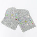 Set bimba a trecce con pompom colorati applicati - 2/6a