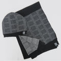 Cappello e sciarpa fantasia jacquard rettangoli