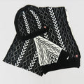 Cappello e sciarpa coordinati bianco e nero morbidissimo
