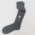 Calze grigie lunghe in Cashmere con lurex argento con iniziali
